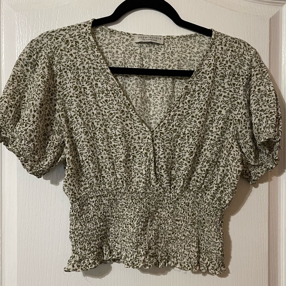 Papercrane Short Sleeve Smocked Waist Surplus
